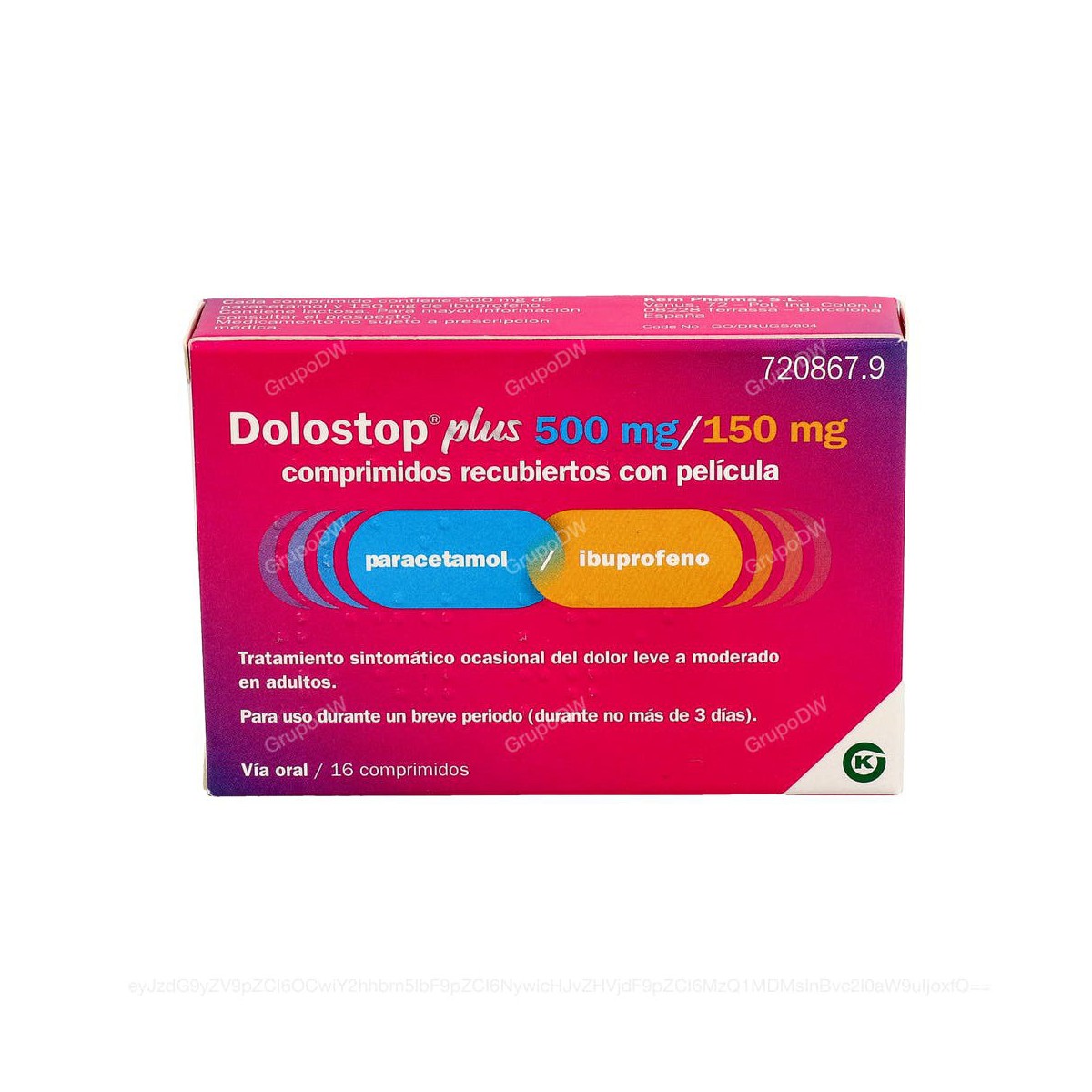 DOLOSTOP PLUS 500 mg/150 mg...