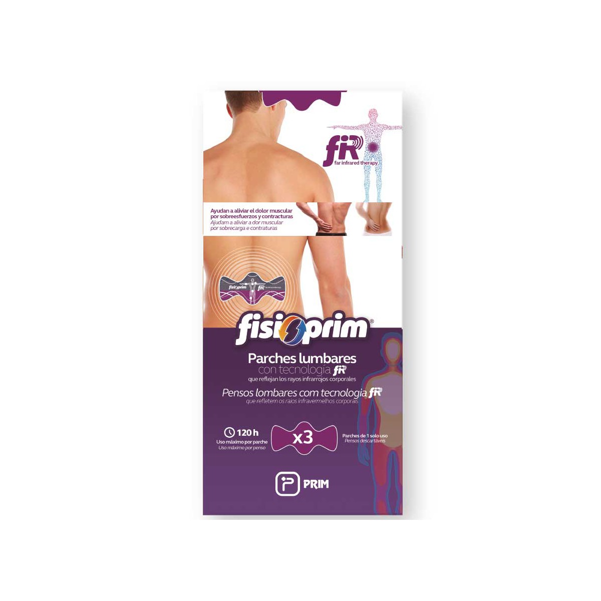 FISIOPRIM PARCHE TERMICO LUMBAR 3 UDS