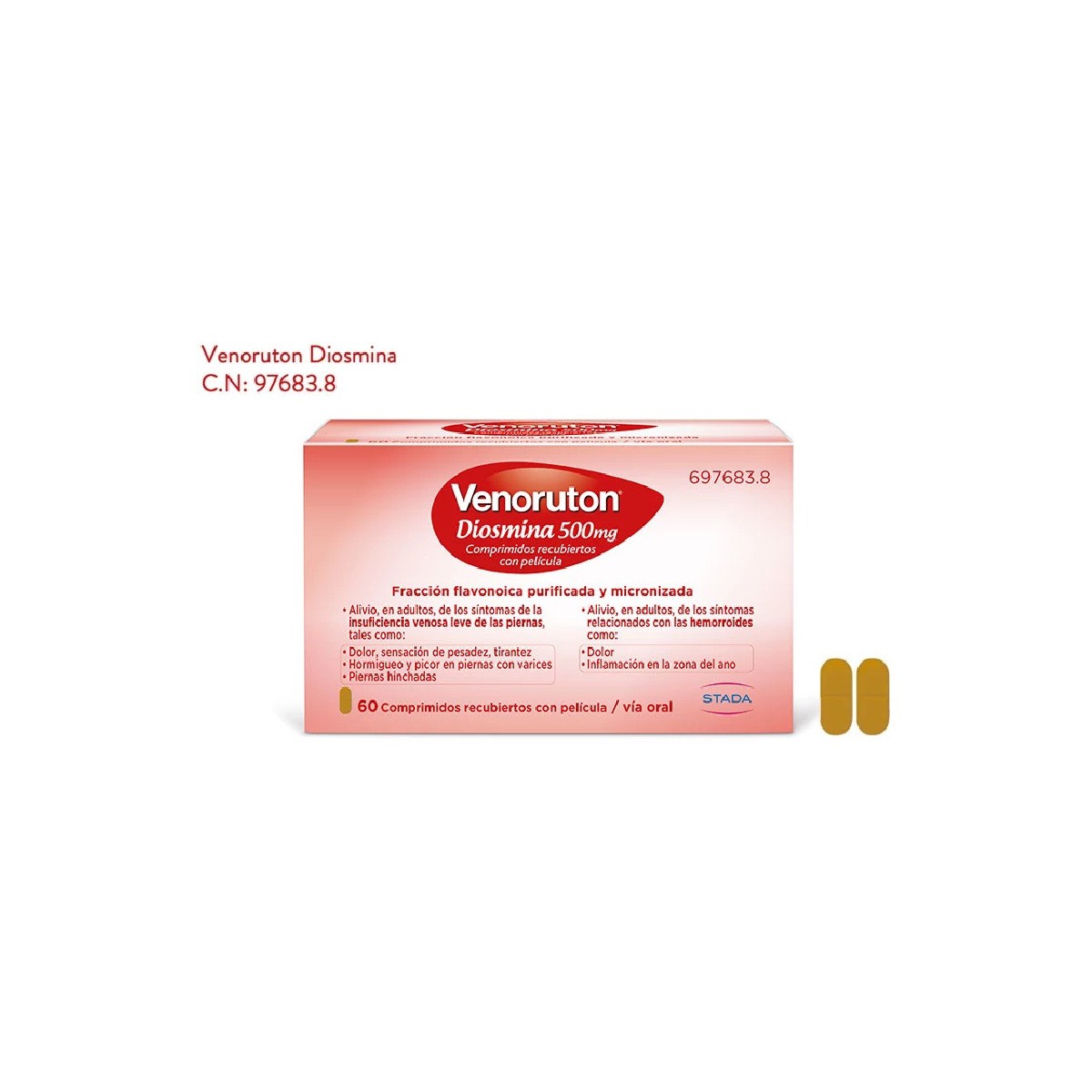 VENORUTON DIOSMINA 500 mg COMPRIMIDOS...