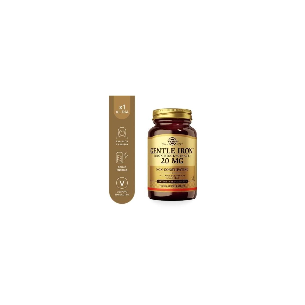 SOLGAR HIERRO GENTLE 20MG  90 CAP...